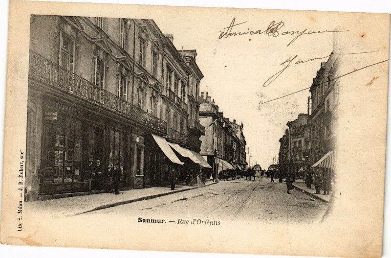 Carte postale ancienne Saumur - Rue d'Orleans à Saumur