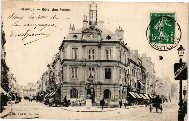 Carte postale ancienne Saumur - Hotel des Postes à Saumur