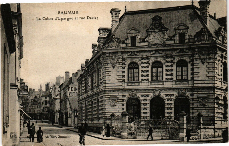 Carte postale ancienne Saumur - La Chaisse d'Espargne et rue Dacier à Saumur