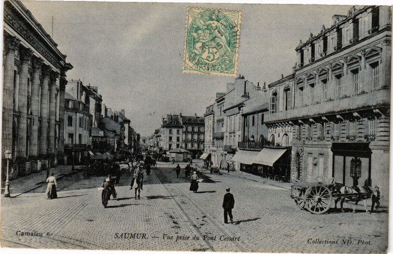 Carte postale ancienne Saumur - Vue prise du Pont Cessart à Saumur