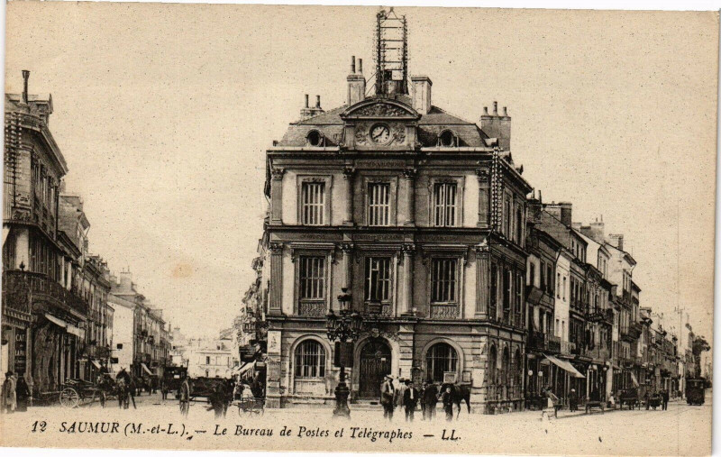 Carte postale ancienne Saumur - Le Bureau de Postes et Telegraphes à Saumur