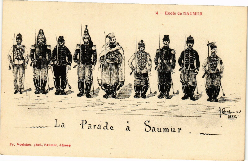 Carte postale ancienne La Parade a Saumur à Saumur