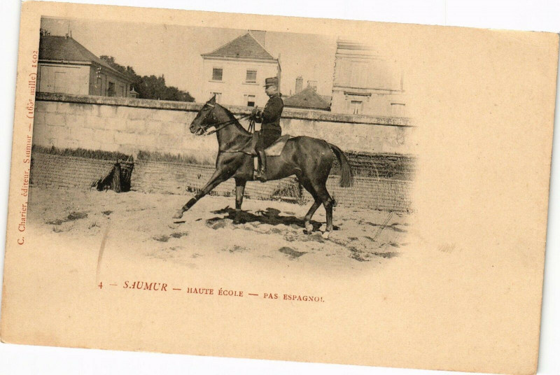 Carte postale ancienne Saumur - Haute Ecole - Pas Espagnol à Saumur