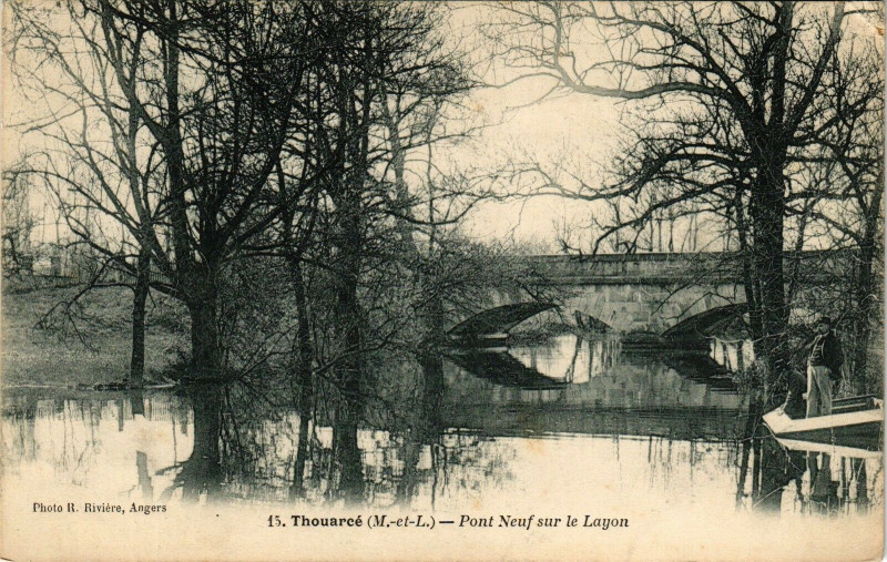 Carte postale ancienne Thouarce (M.-&-L.) - Pont Neuf sur le Lagon