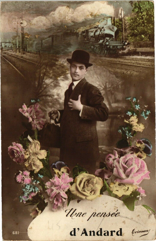 Carte postale ancienne Une pensée d'Andard