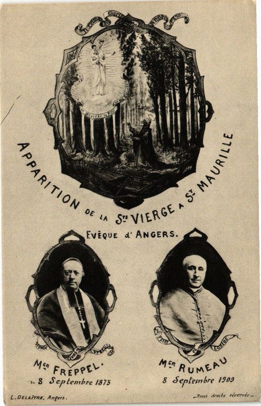 Carte postale ancienne Apparition de la Sainte-Vierge a Saint-Maurille-Eveque d'Angers à Angers