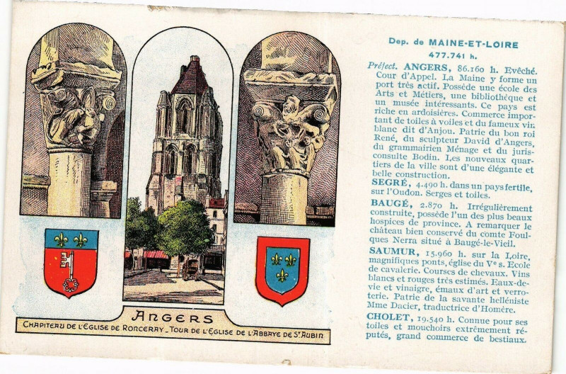 Carte postale ancienne Angers-Chapiteau de l'Eglise de Ronceray à Angers