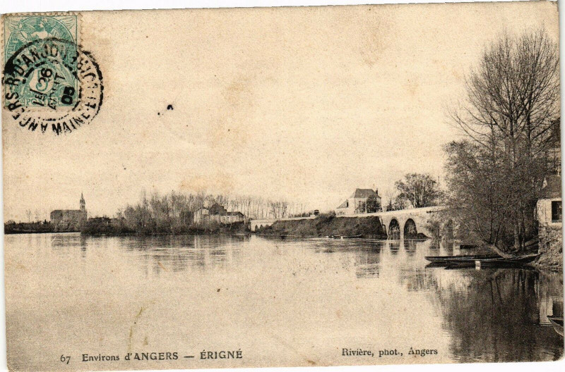 Carte postale ancienne Env. d'Angers - Erigne à Angers