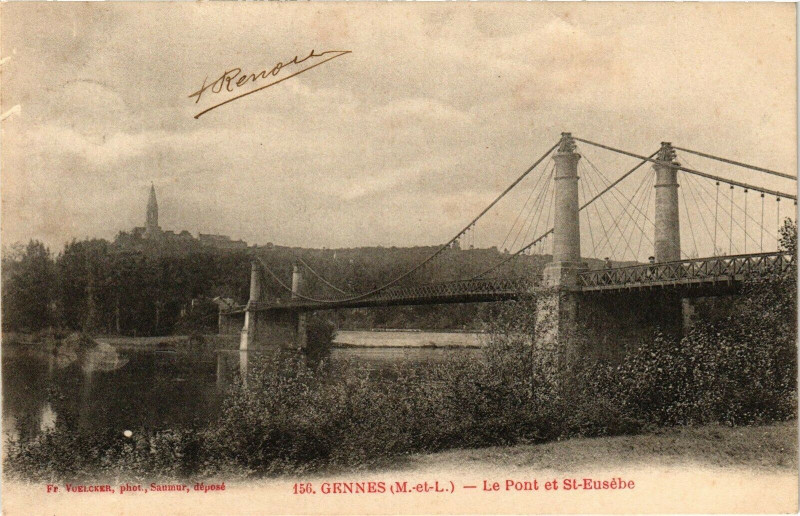 Carte postale ancienne Gennes - Le Pont et Saint-Eusebe