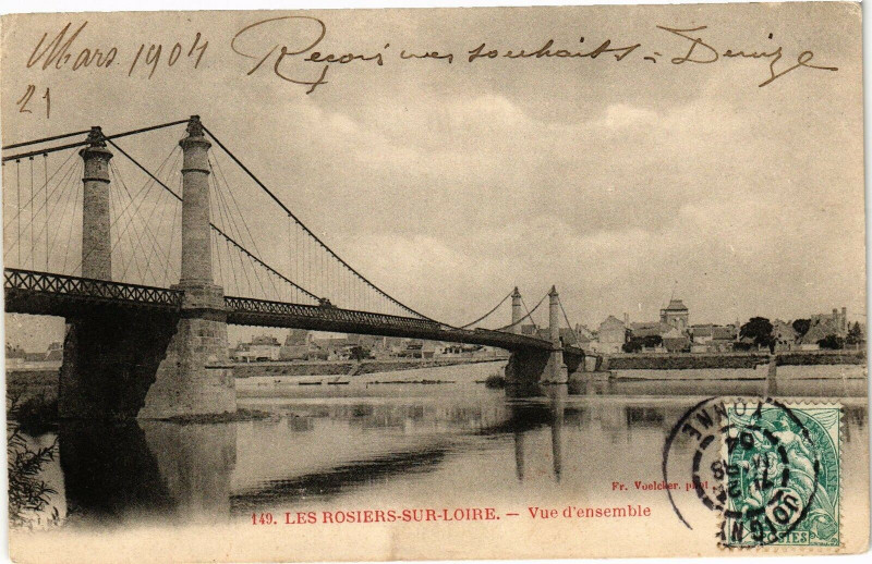 Carte postale ancienne Les Roisiers-sur-Loire - Vue d'ensemble à Loiré