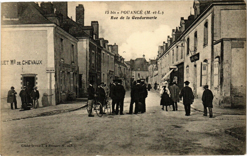 Carte postale ancienne Pouanche - Rue de la Gendarmerie