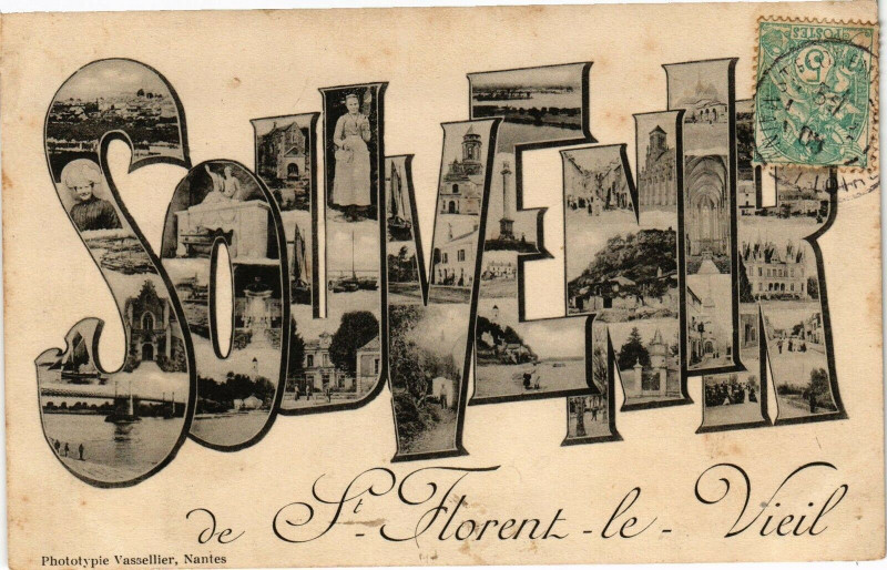 Carte postale ancienne Souvenir de Saint-Florent-le-Vieil
