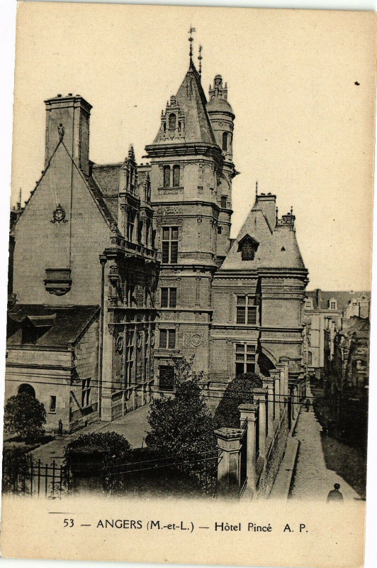 Carte postale ancienne Angers - Hotel Pnce à Angers
