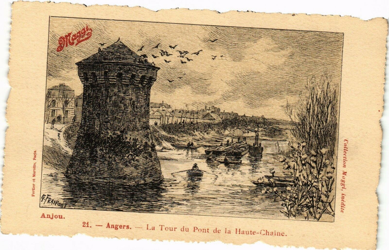 Carte postale ancienne Angers - La Tour du Pont de la Haute-Chaine à Angers