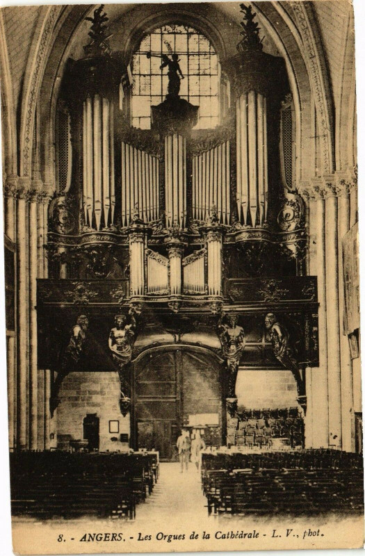 Carte postale ancienne Angers - Les Orgues de la Cathédrale à Angers