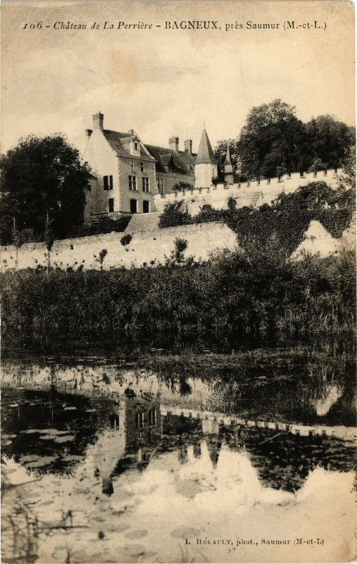 Carte postale ancienne Chateau de La PERRIERe - Bagneux pres Saumur à Saumur