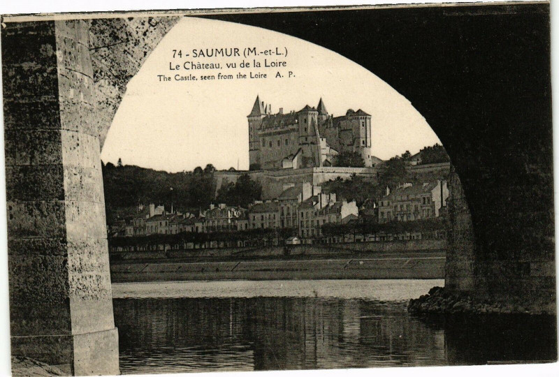 Carte postale ancienne Saumur - Le Chateau vu de la Loire à Saumur