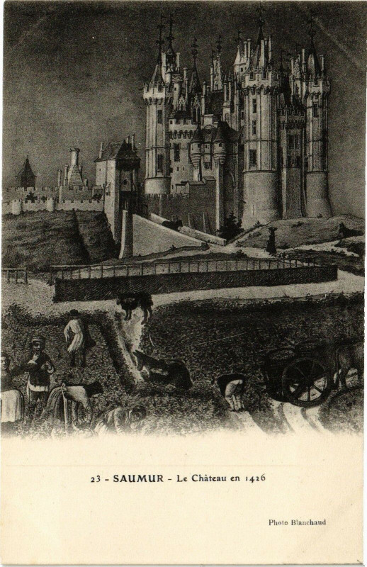 Carte postale ancienne Saumur - Le Chateau en 1426 à Saumur