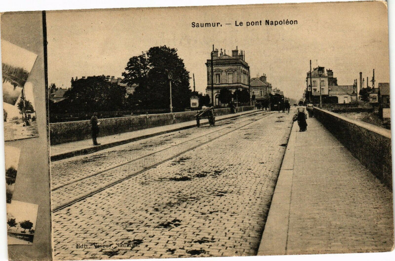 Carte postale ancienne Saumur - Le Pont Napoleon à Saumur