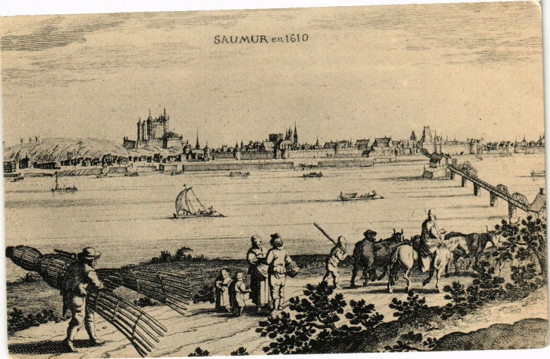 Carte postale ancienne Saumur en 1610 à Saumur