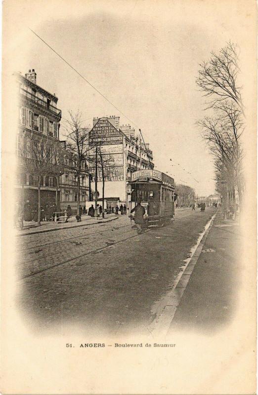 Carte postale ancienne Angers - Boulevard de Saumur à Angers