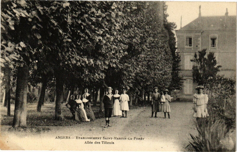 Carte postale ancienne Angers - Etabl. Saint-Martin-La Foret - Allée des Tilleuis à Angers