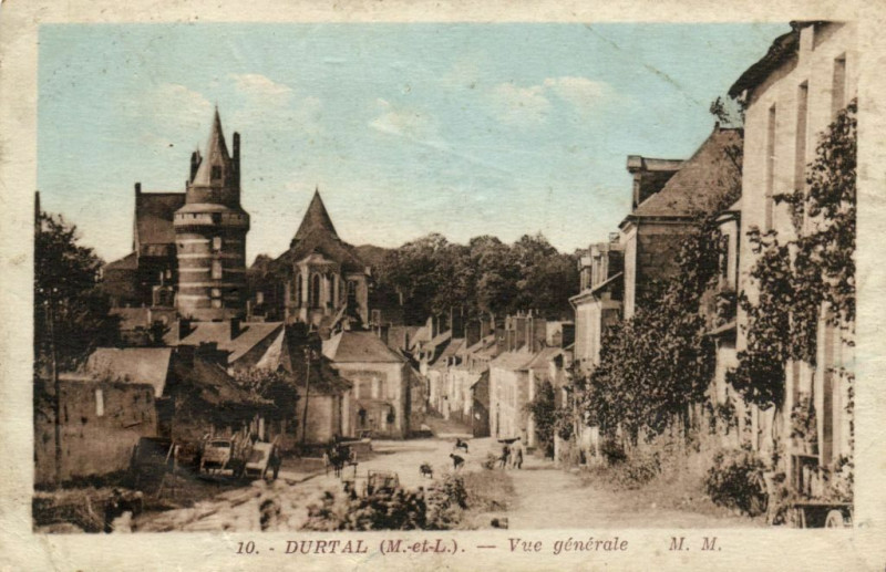 Carte postale ancienne Durtal Vue générale à Durtal