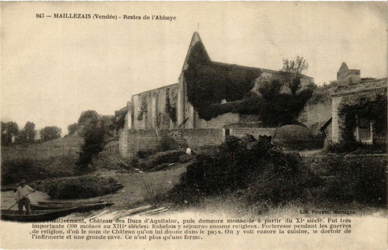 Carte postale ancienne Maillezais - Restes de l'Abbaye à Maillezais