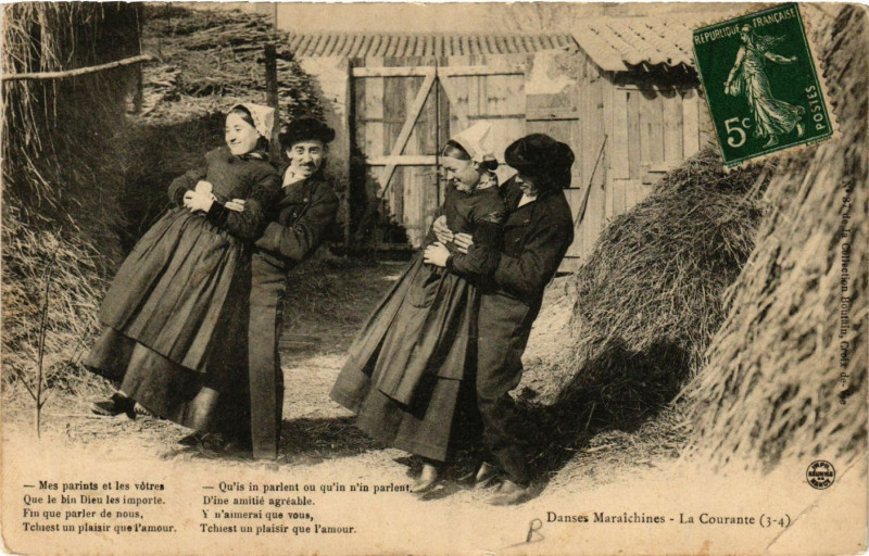 Carte postale ancienne Danses Maraichines - La Courante - Folklore - Types