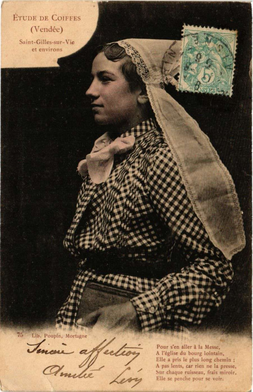Carte postale ancienne Saint-Gilles-sur-Vie et Env. - Etude de Coiffes - Folklore