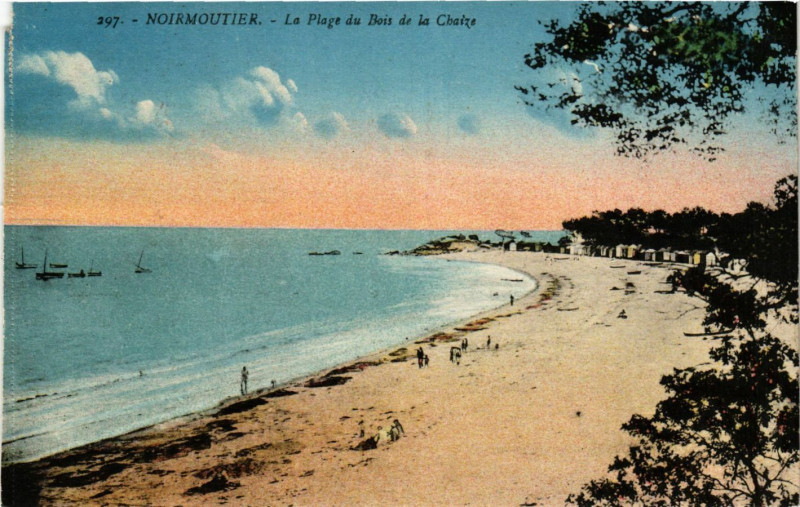 Carte postale ancienne Ile-de-Noirmoutier - La Plage du Bois de la Chaise
