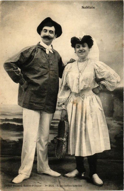 Carte postale ancienne Sablais - Folklore - Types