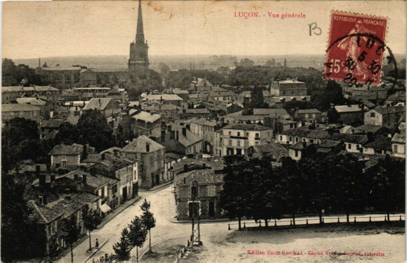 Carte postale ancienne Lucon - Vue générale à Luçon