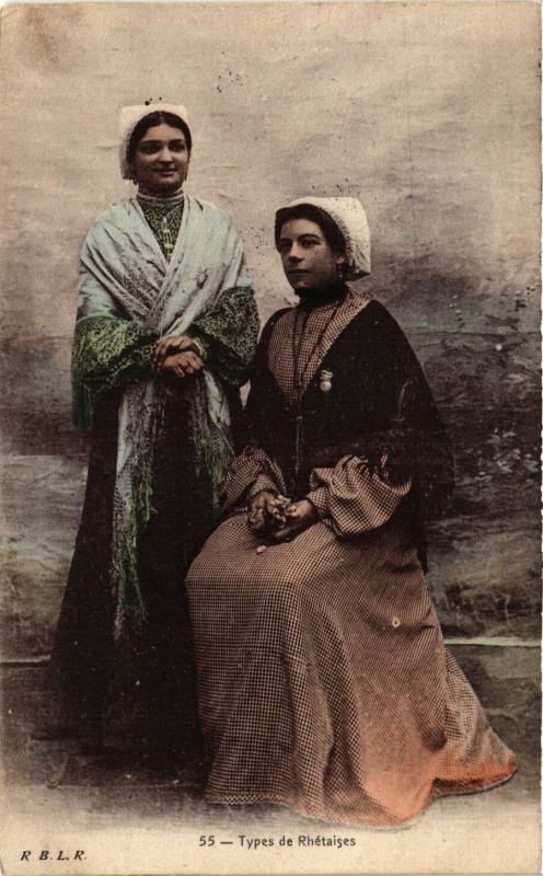 Carte postale ancienne Types de Rhétaises - Folklore
