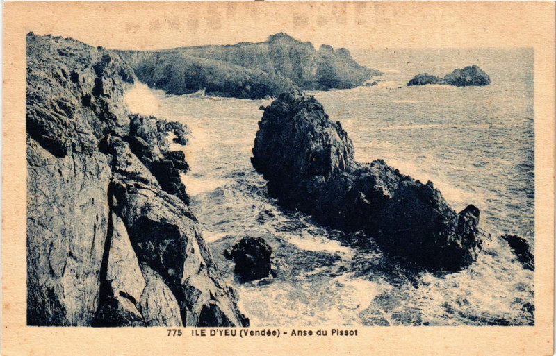 Carte postale ancienne Ile-d'Yeu - Anse du Pissot