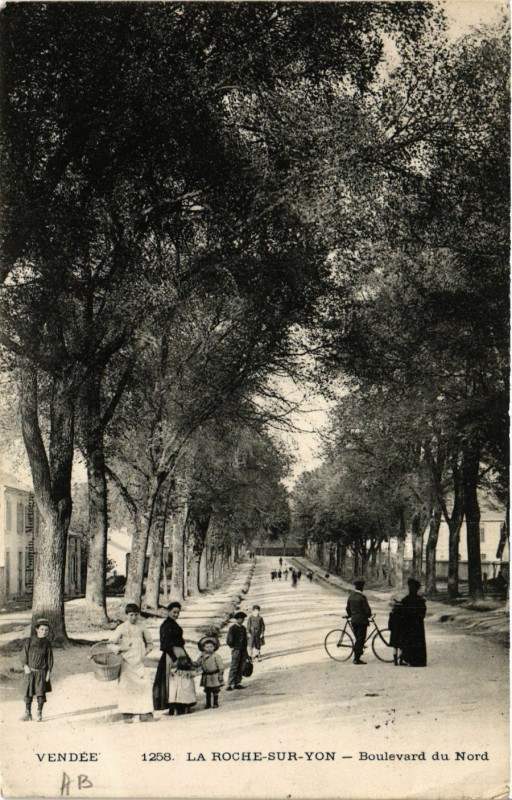 Carte postale ancienne La Roche-sur-Yon - Boulevard du Nord à La Roche-sur-Yon