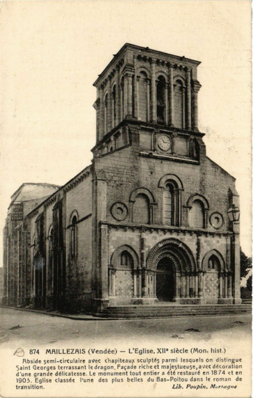 Carte postale ancienne Maillezais - Eglise à Maillezais