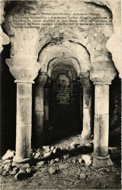 Carte postale ancienne Tiffauges - Ruines de Chateau à Tiffauges