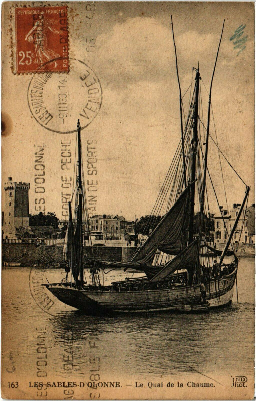 Carte postale ancienne Les Sables-d'Olonne - Le Quai de la Chaume aux Sables-d'Olonne