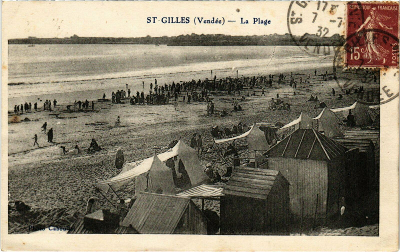 Carte postale ancienne Saint-Gilles - La Plage