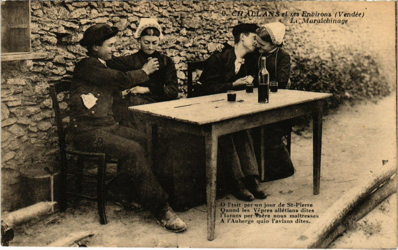 Carte postale ancienne Challans et ses Environs - Le Maraichinage à Challans