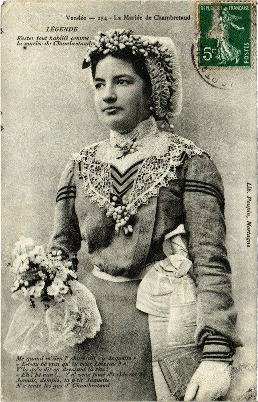 Carte postale ancienne Vendée - La Mariée de Chambretaud