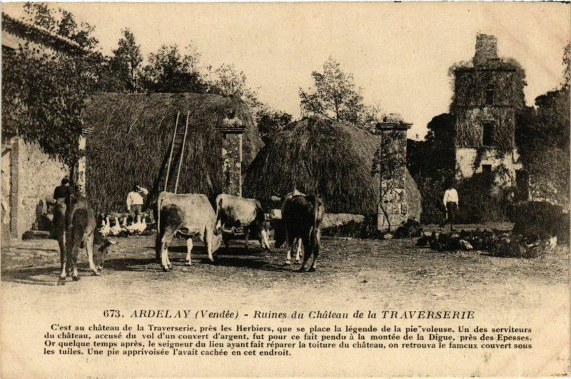 Carte postale ancienne Ardelay Ruines du Chateau de la Traversiere