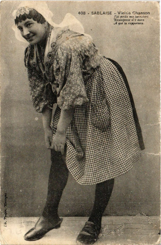 Carte postale ancienne Sablaise Vieille Chanson