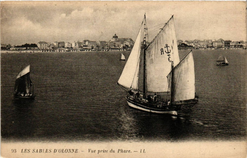 Carte postale ancienne Les Sables d'Olonne Vue prise du Phare aux Sables-d'Olonne