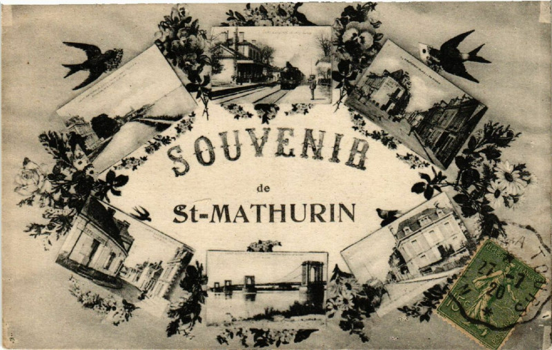 Carte postale ancienne Souvenir de Saint-Mathurn