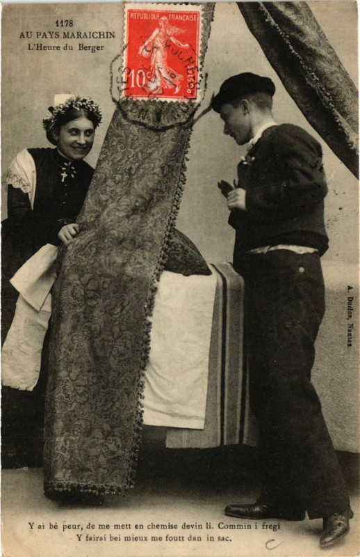 Carte postale ancienne Au pays Maraichin L'Heure du Berger