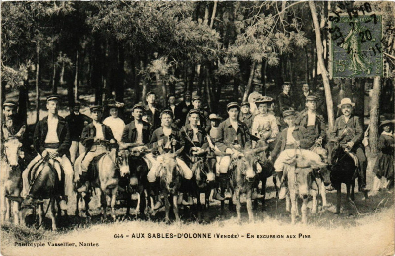 Carte postale ancienne Aux Sables-d'Olonne - En excursion aux Pins