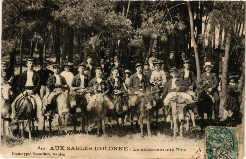 Carte postale ancienne Aux Sables-d'Olonne - En excursion aux Pins