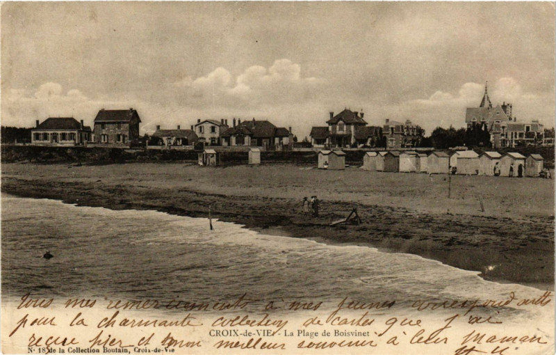 Carte postale ancienne Croix-de-Vie - La Plage de Boisvinet